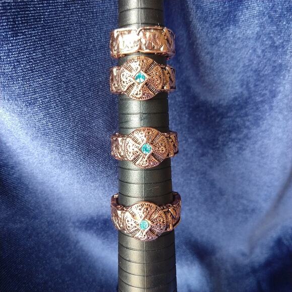 Copper Celtic Blue Gem Unisex Ring size 10 new old stock fashion jewelry - Picture 9 of 16